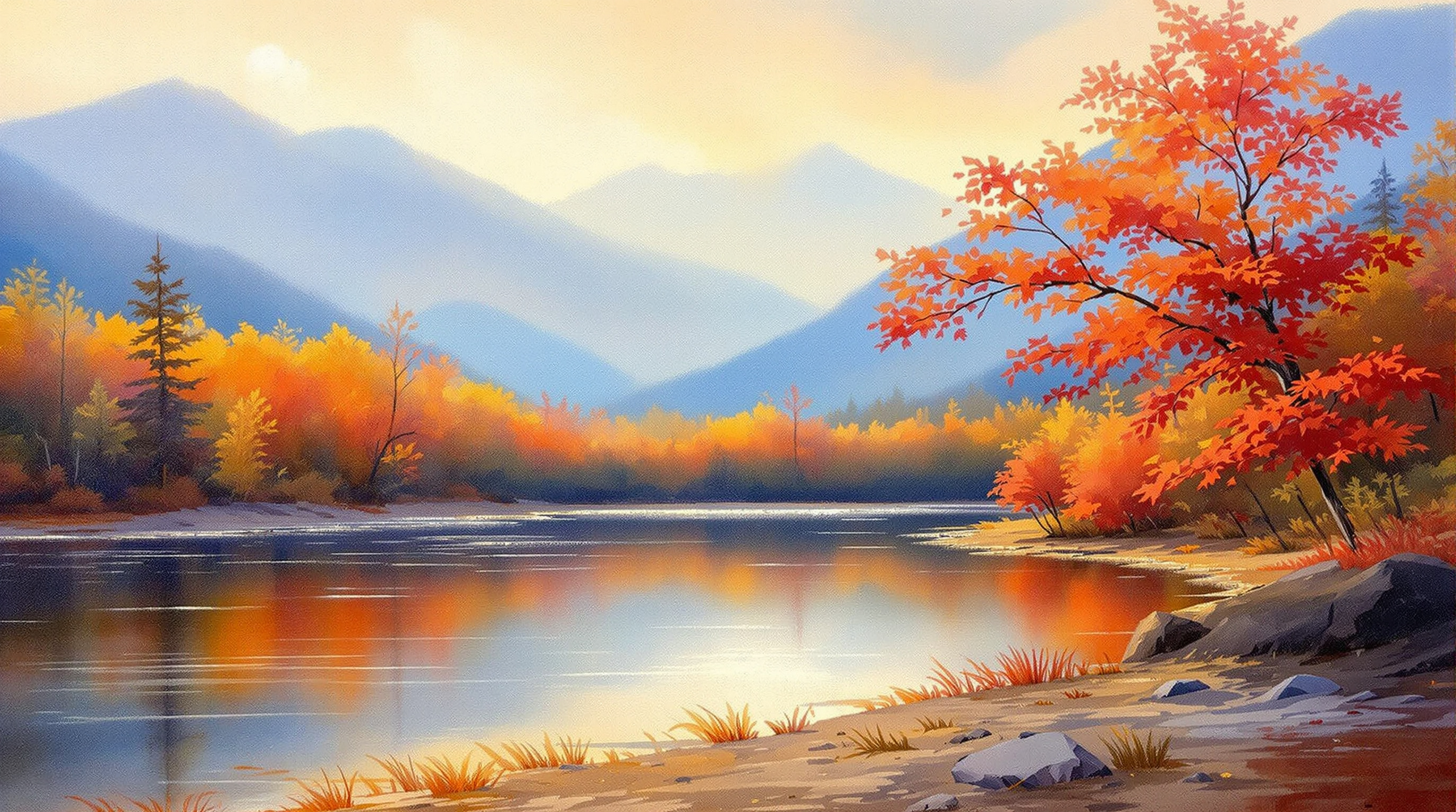 Appalachian autumn landscape painting